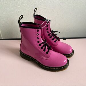 Brand New Solid Pink Dr Martens- Women's High-Shine Ankle Book